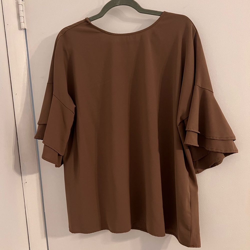 Flirty Neutral Top with Fun Sleeves